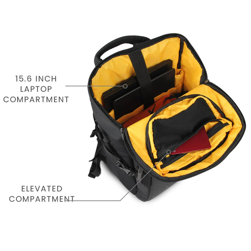 PADDED LAPTOP COMPARTMENT & ELEVATED POCKET