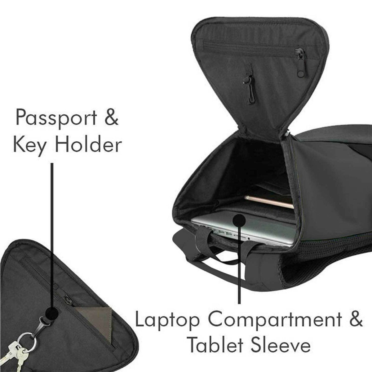 Gods - Azrel - 20 litres, Black Laptop backpack (15.6 inch laptops) -