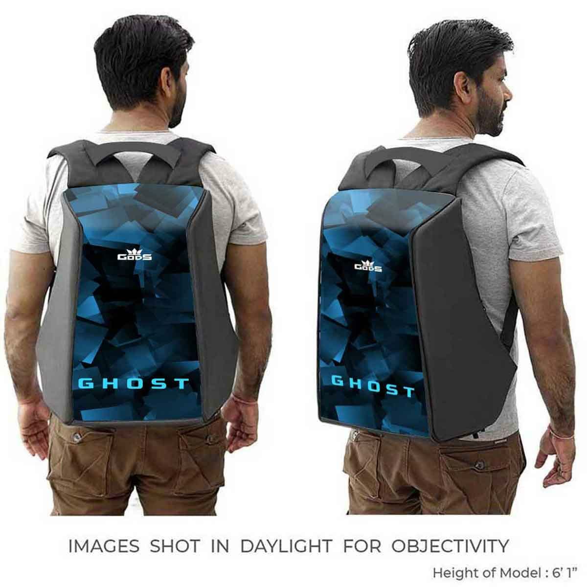 Gods - Ghost Blue Pixel – 25 litres, Anti Theft Laptop backpack (15.6 inch laptops) - Ghost