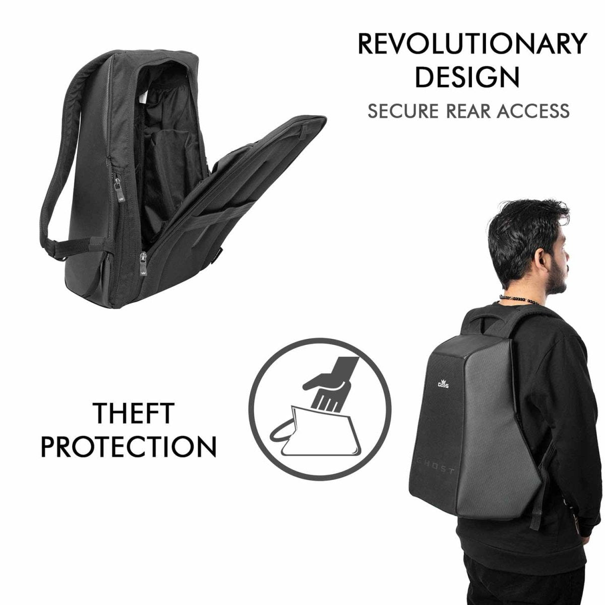 Gods - Ghost Blue Pixel – 25 litres, Anti Theft Laptop backpack (15.6 inch laptops) - Ghost