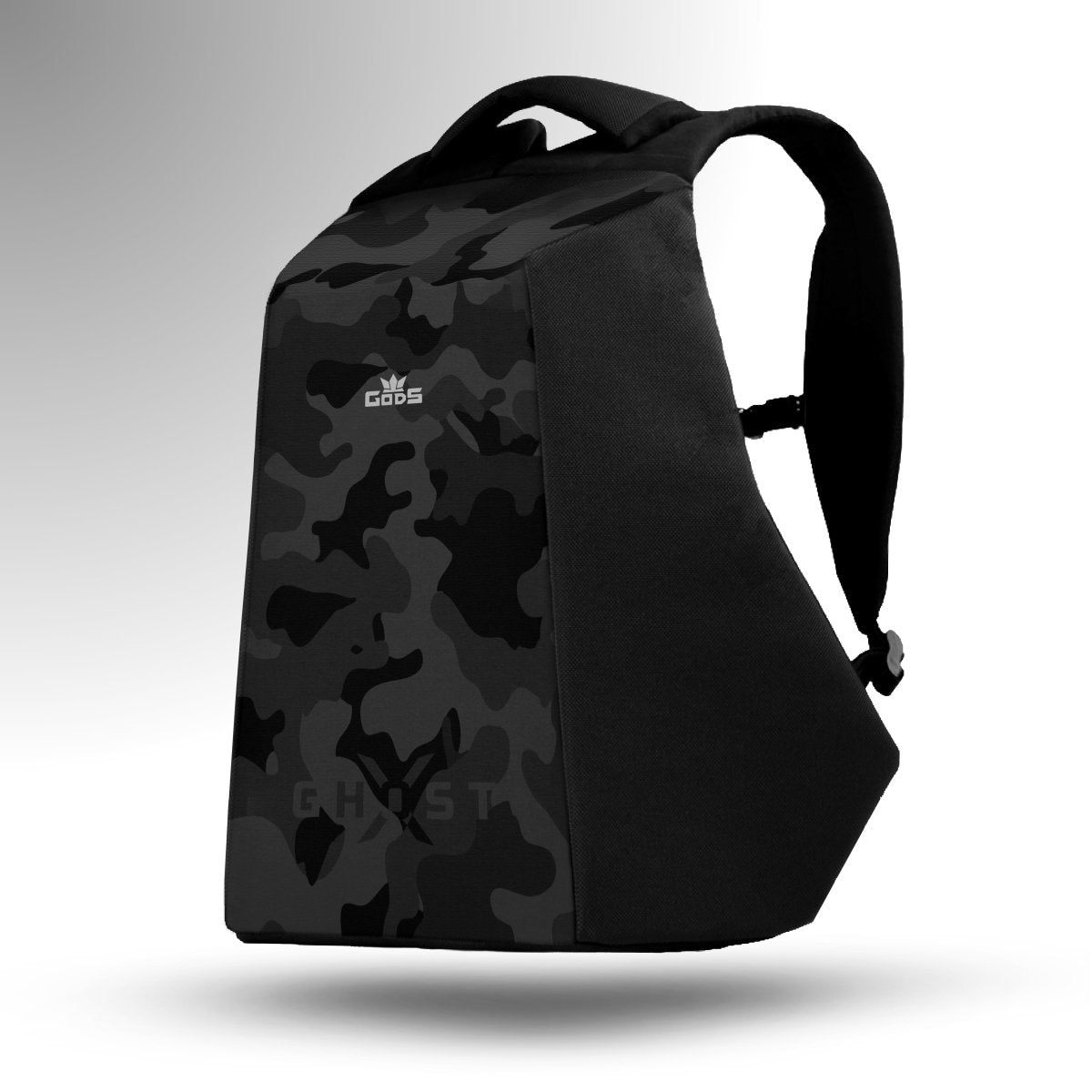 Gods - Ghost X | Black Camouflage | Anti - Theft Office Laptop Backpack (25L) - Backpack — RoadGods — 12
