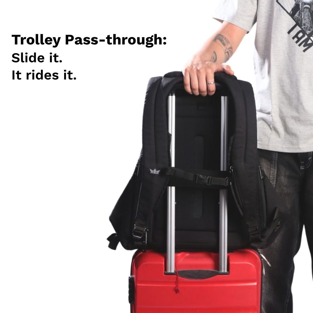 GODS - Ghost X Daring Texture Anti Theft Office Laptop Backpack for Men – Hard Shell, 25L Professional Work Bag - Ghost x