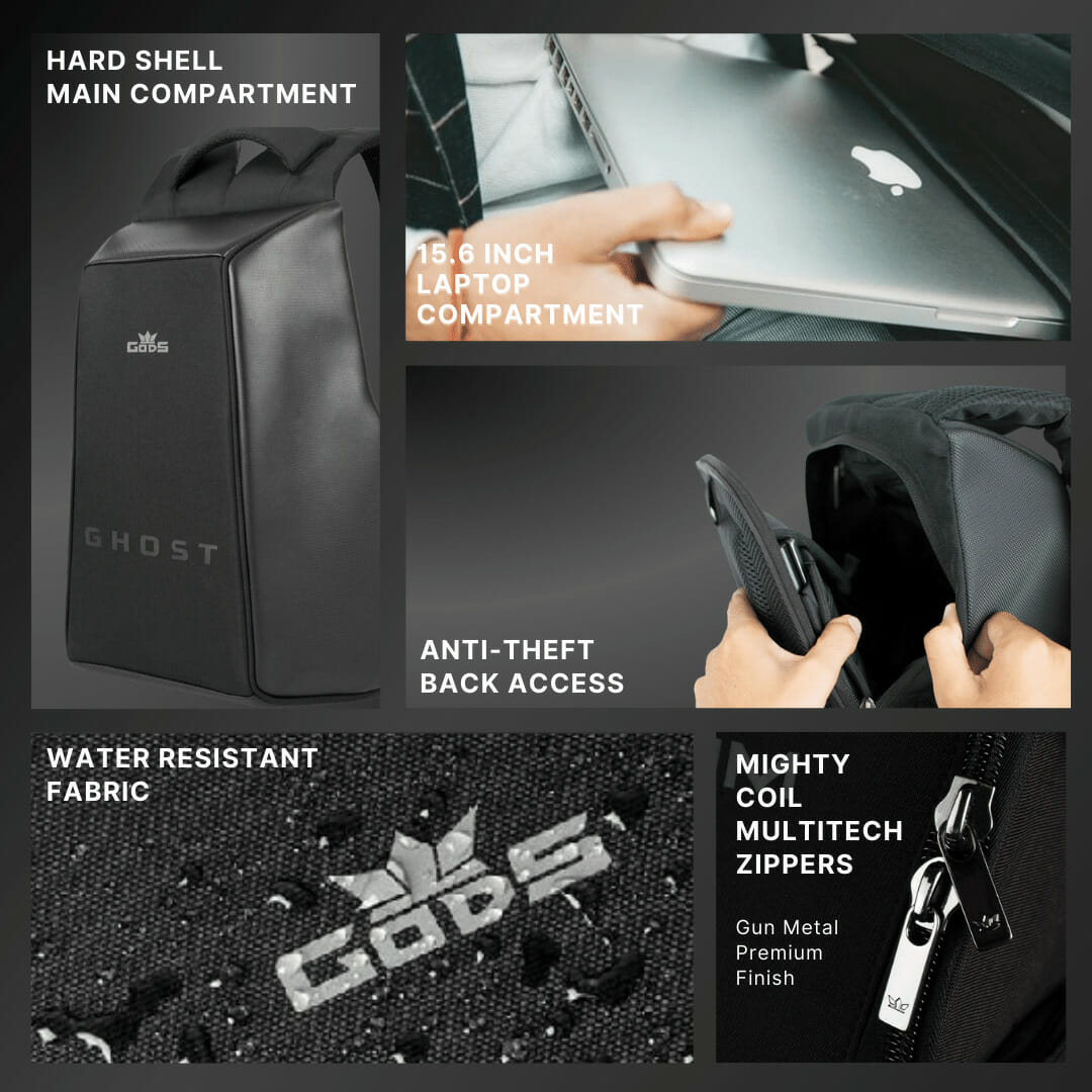 Gods - Ghost Daring Texture - 25 litres, Anti Theft Laptop backpack (15.6 inch laptops) - Backpack — RoadGods — 4