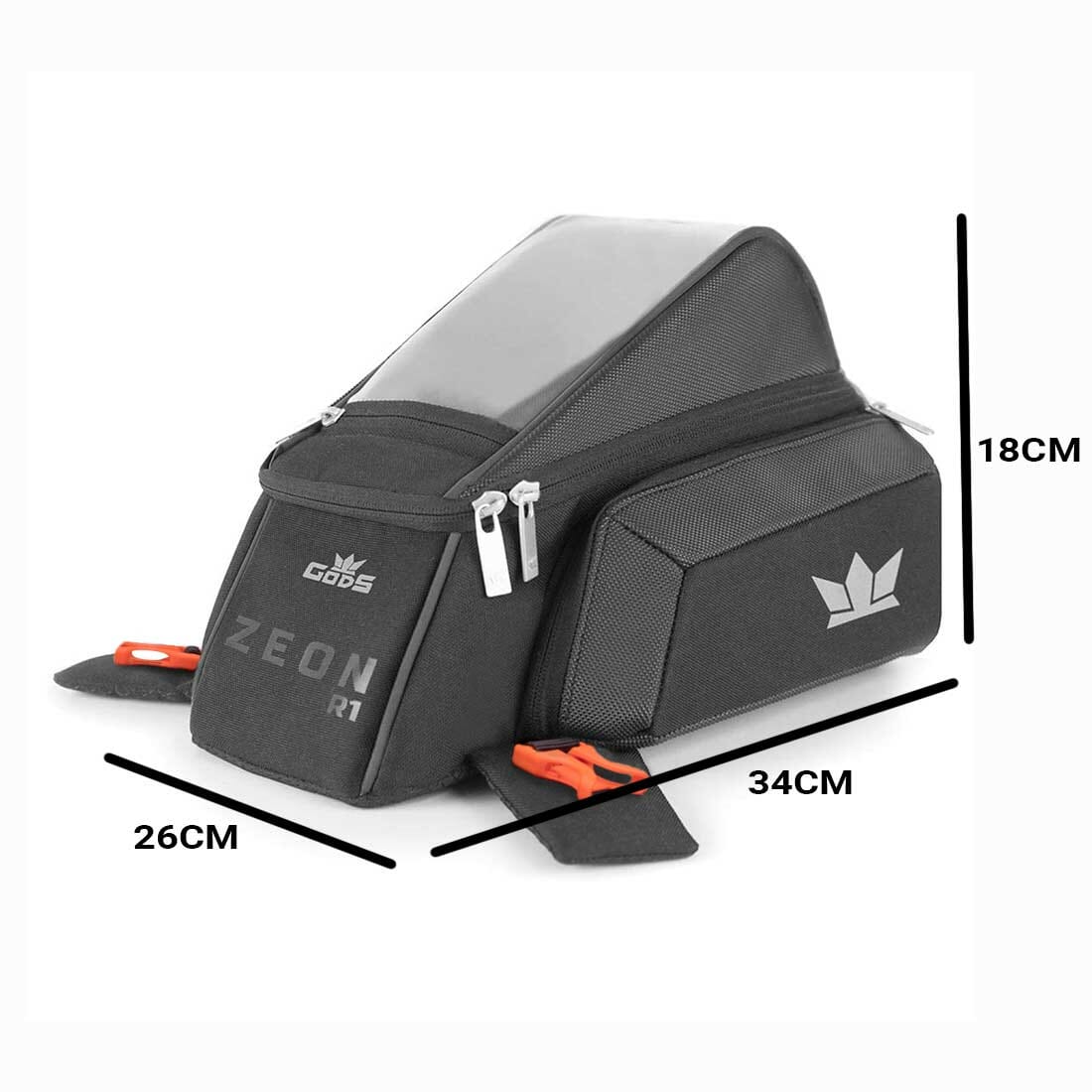 Gods - Gods Zeon R1 - Magnetic motorcycle Tank Bag with Capsule Rain Cover (compatible with all bikes) -