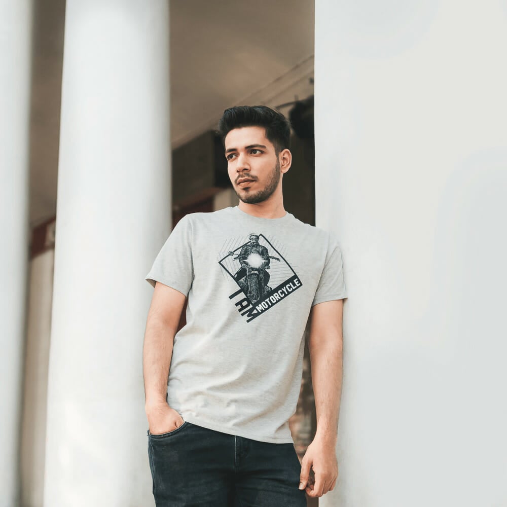 Gods - I Am Motorcycle Men's Grey Tshirt - Gods Exclusive Collection - Shirts