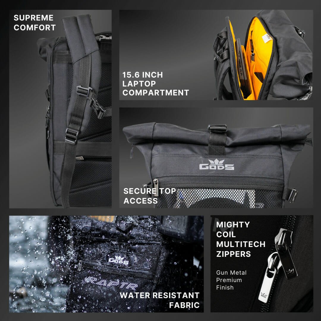 Gods - RAPTR - 30 ltrs - All terrain roll - top rucksack and laptop backpack (15.6 inch laptops) - RAPTR