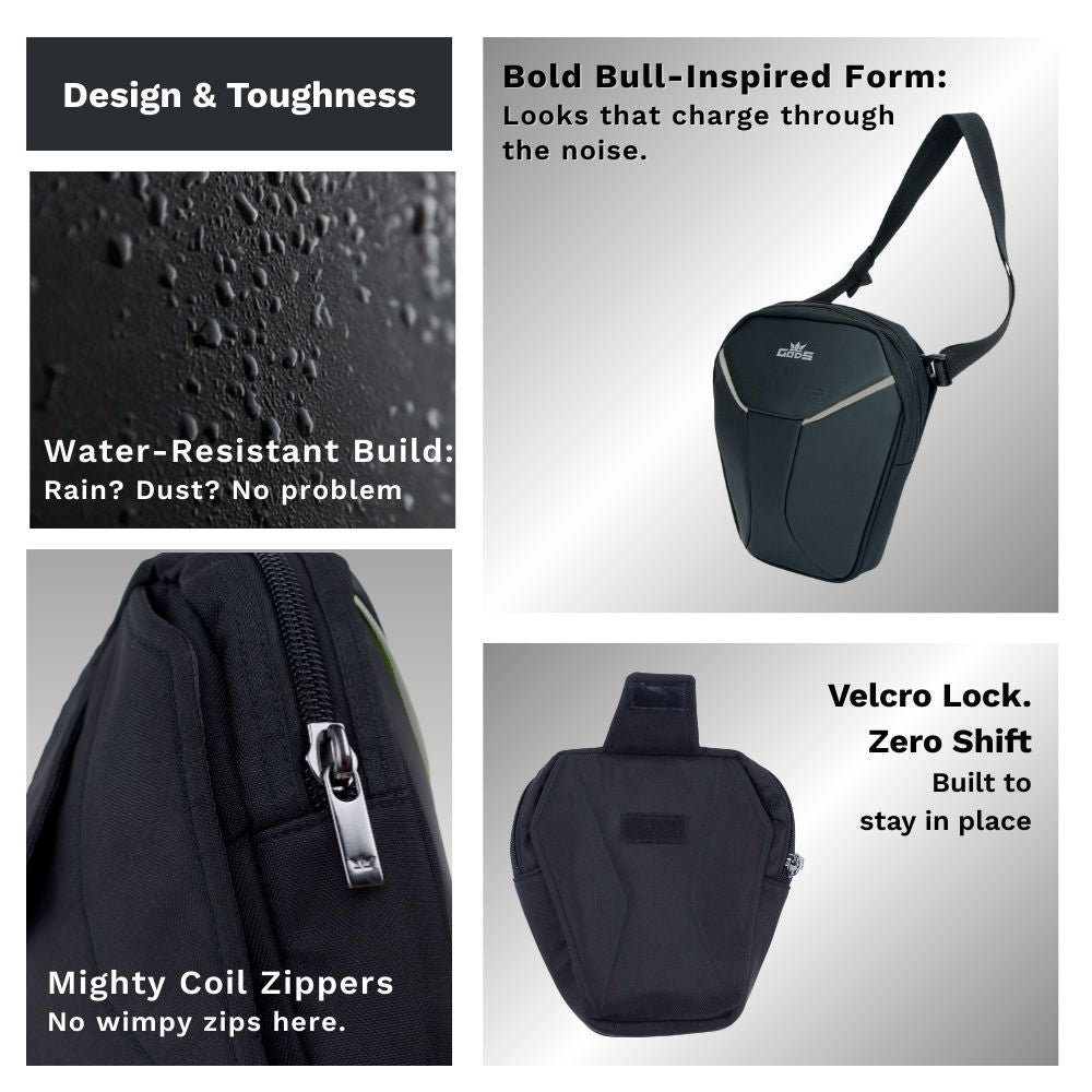 Gods - TAUR: The Ultimate 3 - in - 1 Riding Gear – Thigh Bag | Waist Bag | Sling Bag - Reflective - Accessories