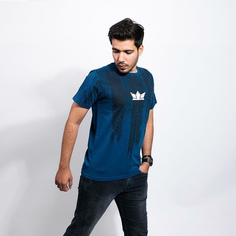 Gods - Tyre tread Men's Blue Tshirt - Gods Exclusive Collection - Shirts