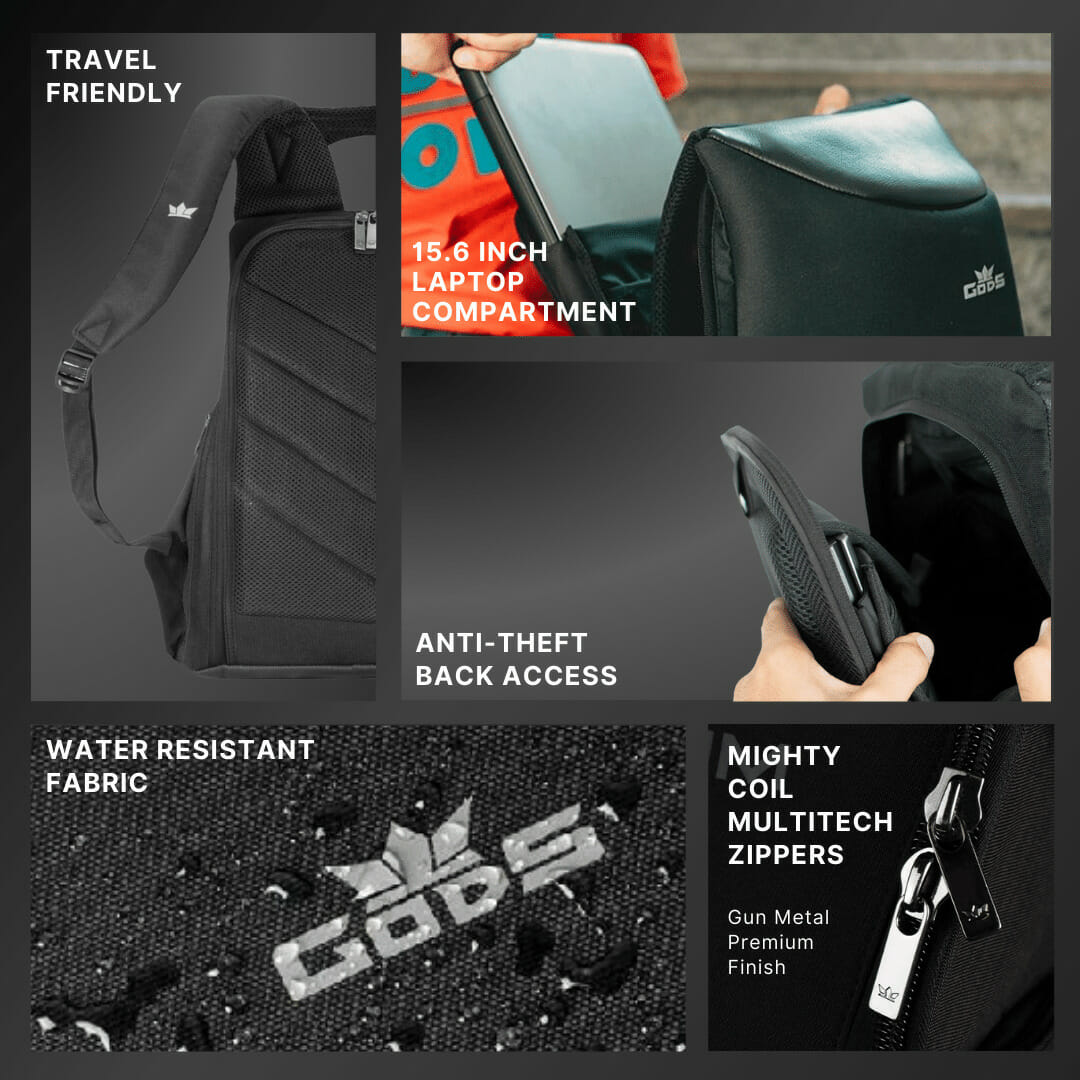 Gods - Zarc (Melange) - 22 litres, Anti Theft Laptop backpack (15.6 inch laptops) -