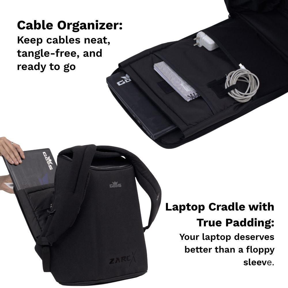 Gods - Zarc X: 22L Anti - Theft Laptop Backpack for 15.6” Laptops | Secure & Sleek Design -