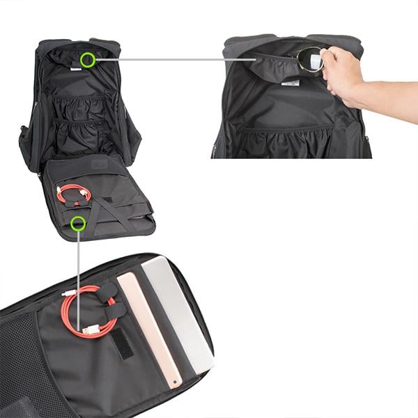 Zarc - 22 litres, 15.6 Inch Anti-Theft Laptop Backpack (Melange) ⋆ EFFIENT ORGANISER 2nd