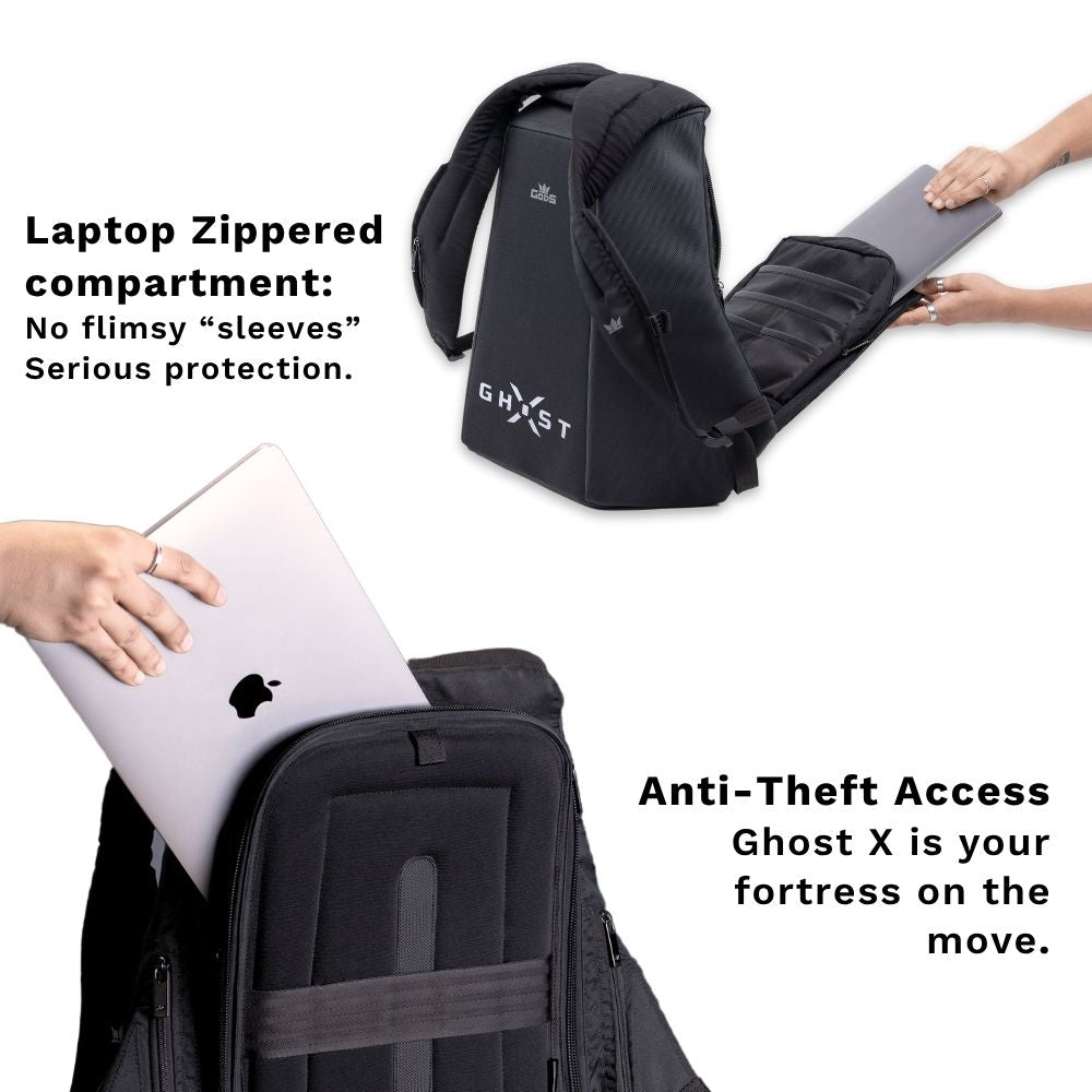 Ghost X Daring Texture Anti Theft Office Laptop Backpack for Men – Hard Shell, 25L Professional Work Bag