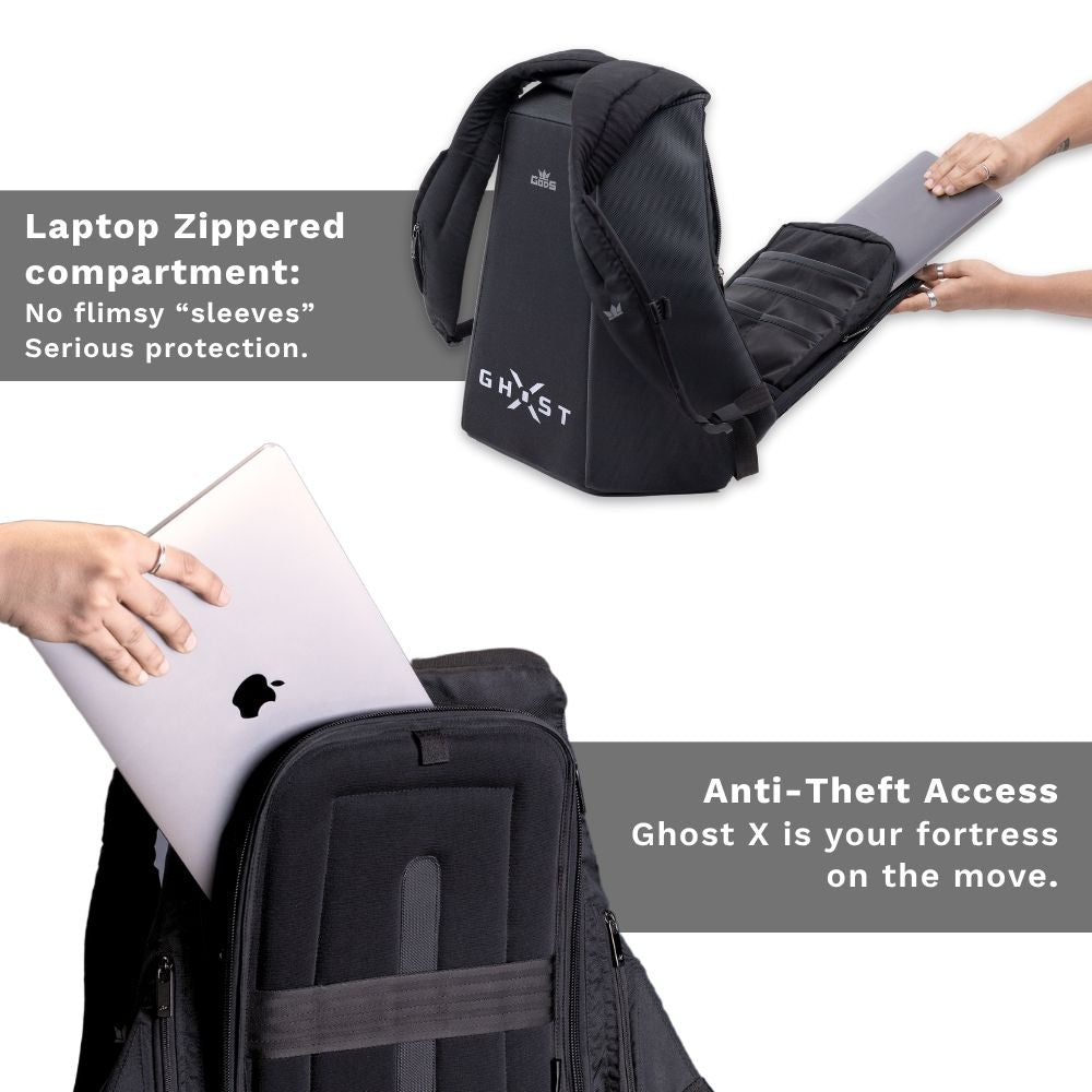 Gods - Ghost X Flag Anti Theft Office Laptop Backpack for Men – Hard Shell, 25L Professional Work Bag - Ghost