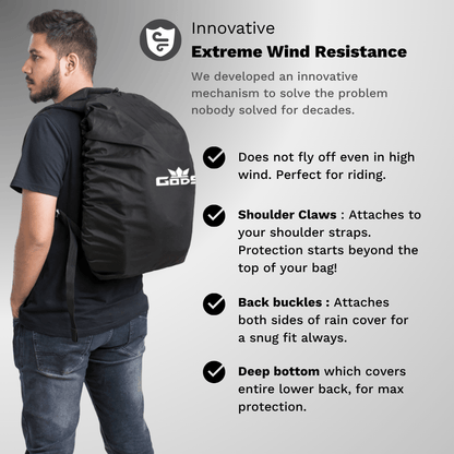 Gods - GODS Rain Cover for Backpacks (20L - 35L) | All - Weather Raincover, Waterproof, Wind - Resistant, No - Stitch Design | Fits Ghost X, Zarc X & More - Accessories