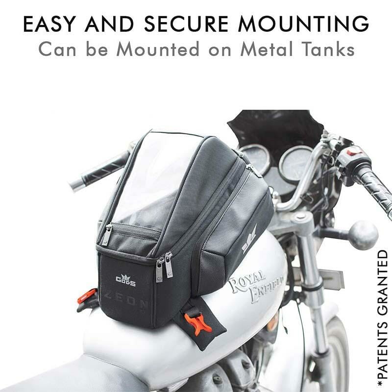 Gods - Gods Zeon R1 - Magnetic motorcycle Tank Bag with Capsule Rain Cover (compatible with all bikes) - 
