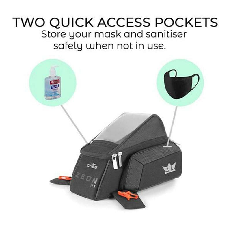 Gods - Gods Zeon R1 - Magnetic motorcycle Tank Bag with Capsule Rain Cover (compatible with all bikes) - 