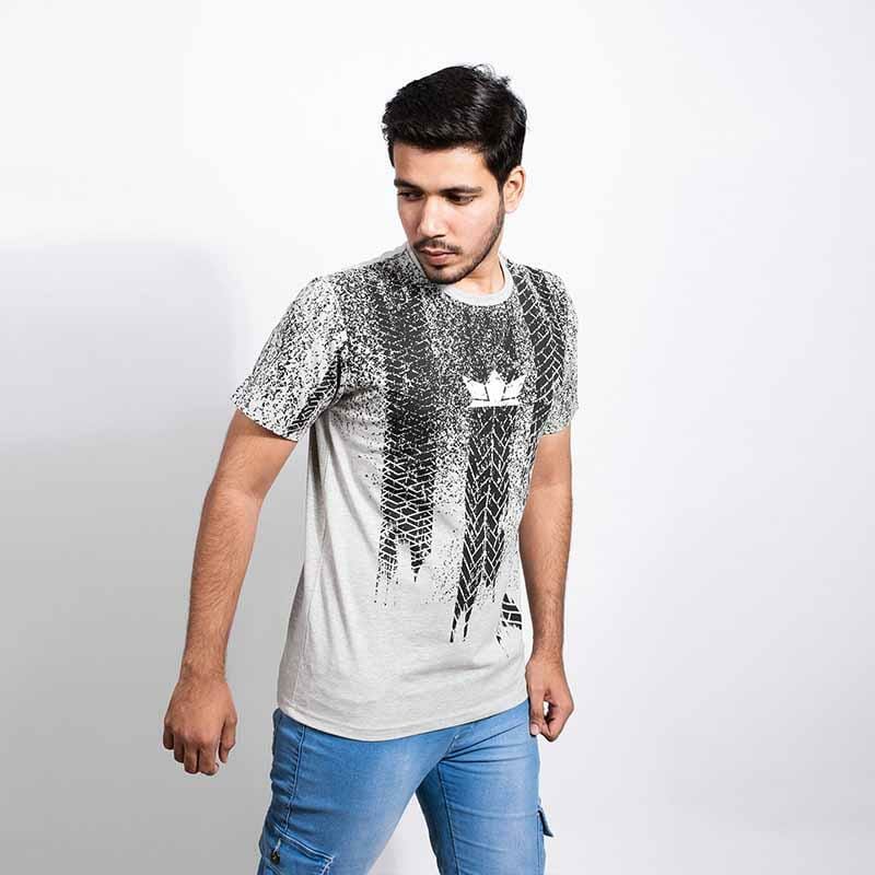 Tyre tread Men's Grey T-shirt - Gods Exclusive Collection - RoadGods