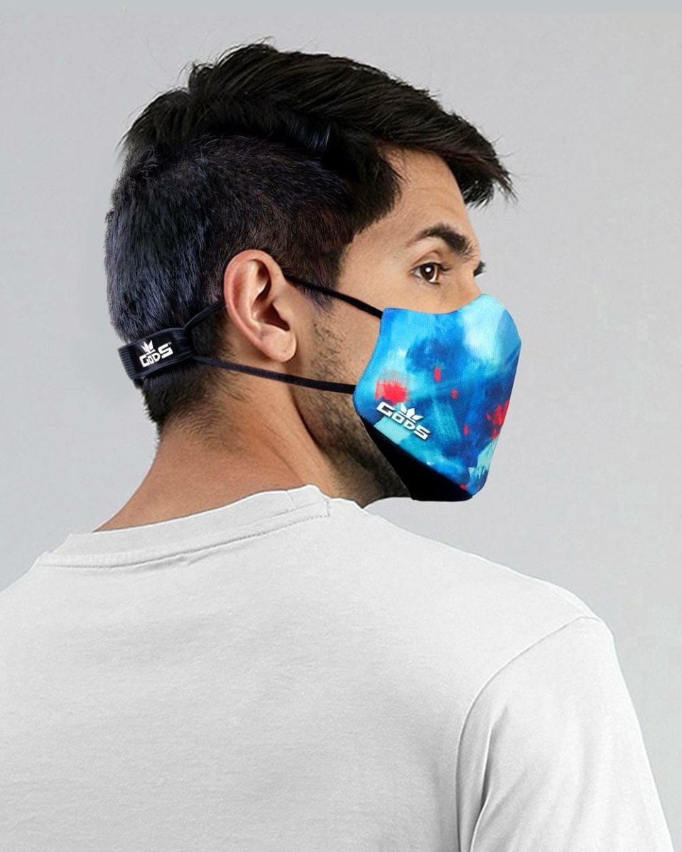 Gods - Xator Combat Face Protector Mask - Blue Red Splash - Accessories