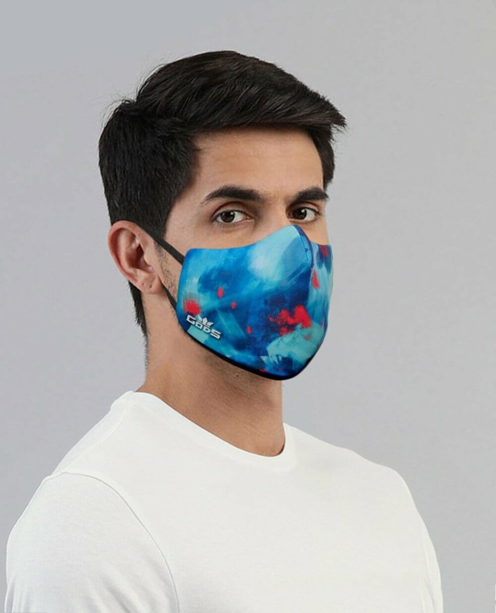 Gods - Xator Combat Face Protector Mask - Blue Red Splash - Accessories
